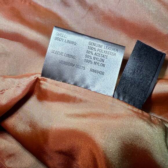 Black Leather Moto Jacket | Leopard Lined | Women’s L - Picture 7 of 10